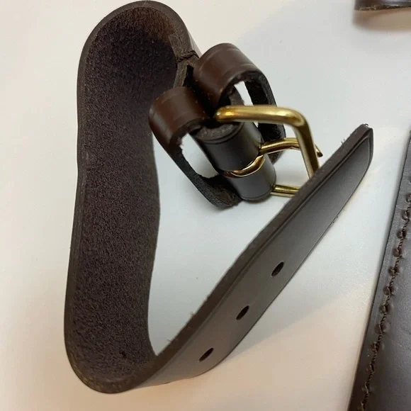 Louis Vuitton Brown Leather Bag Tag Set Monogram YY Luxury Travel Authentic - Picture 7 of 10